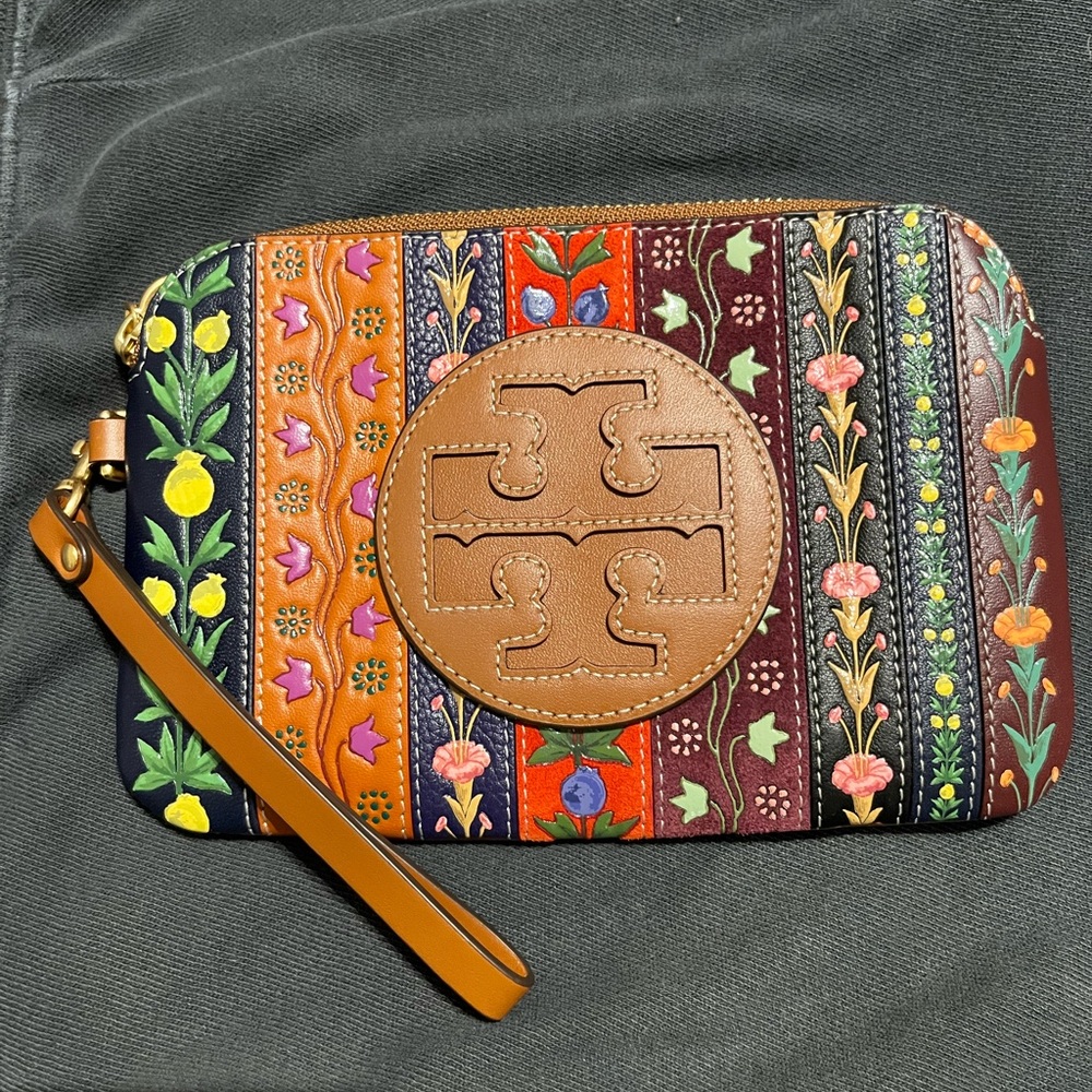 Tory Burch Perry Bombé Ribbon Patchwork Wristlet